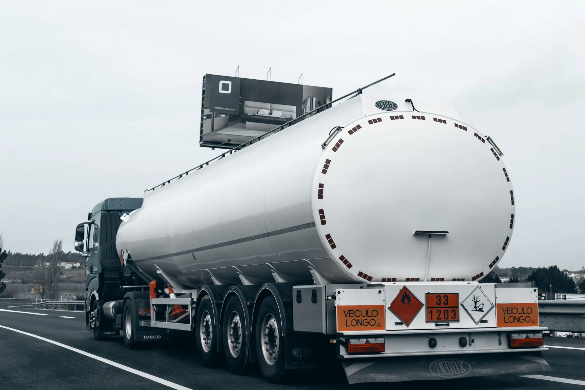 Road tanker on the highway