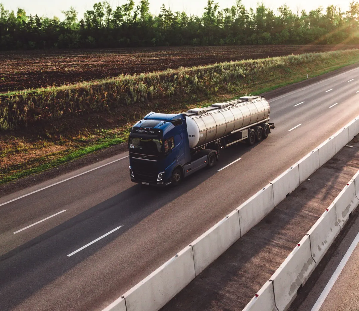 Tanker on a highway